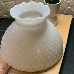 MILK GLASS | Vintage Hobnail Milk Glass Lamp Shade